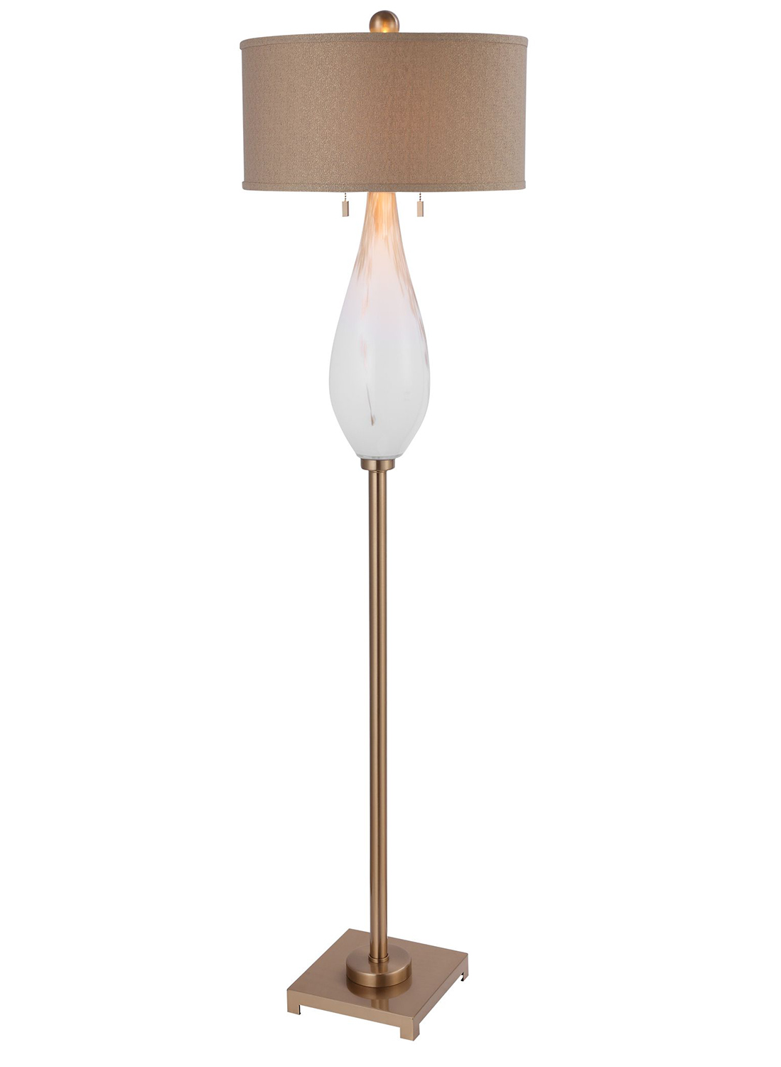 Uttermost Cardoni Glass Floor Lamp - White