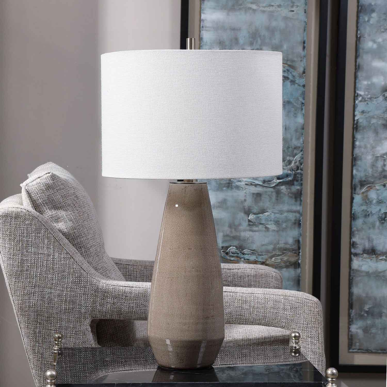 Uttermost Volterra Table Lamp - Taupe/Gray