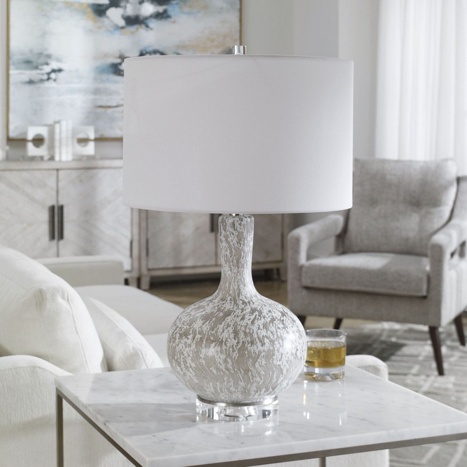 Uttermost Turbulence Table Lamp - Distressed White