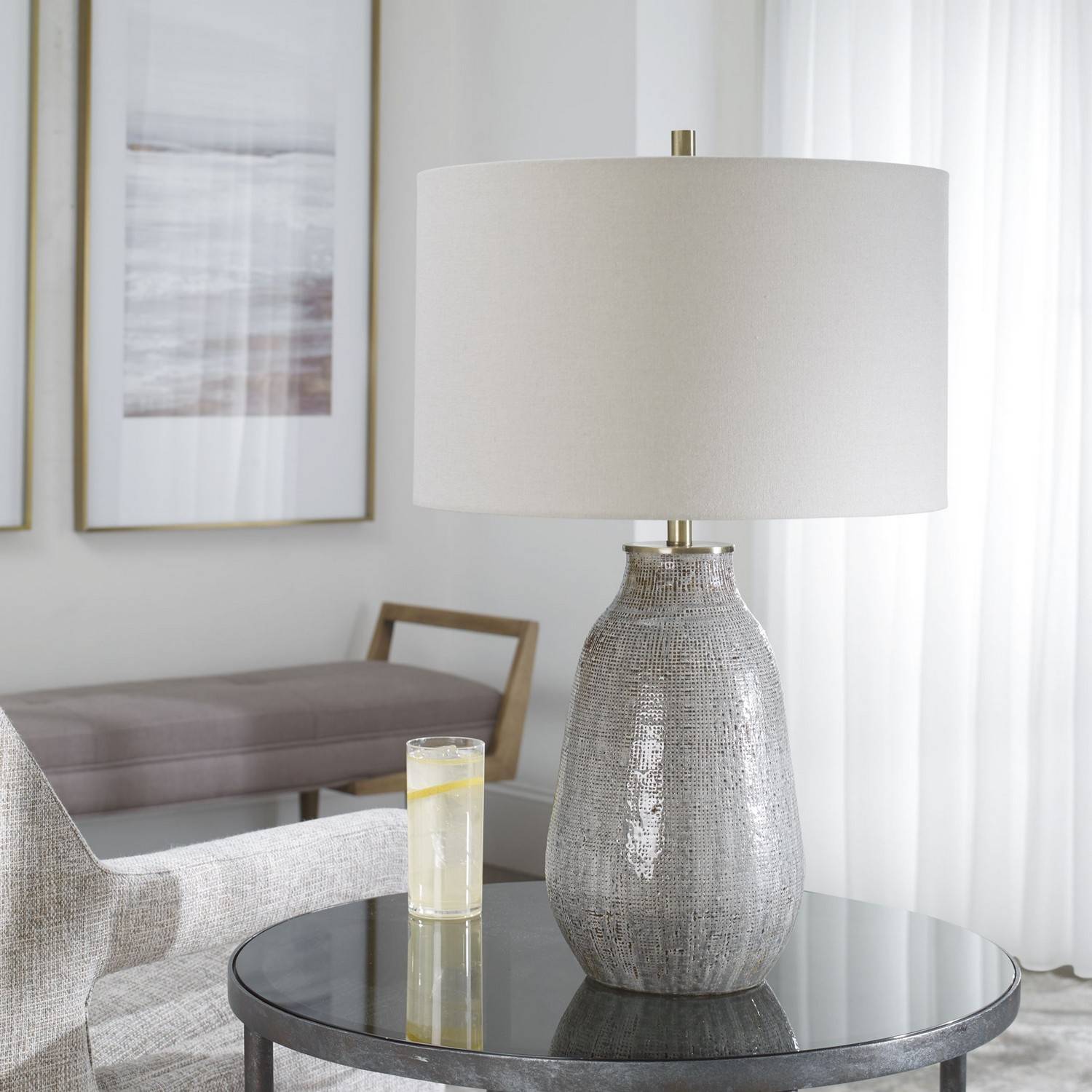 Uttermost Monacan Table Lamp - Gray Textured