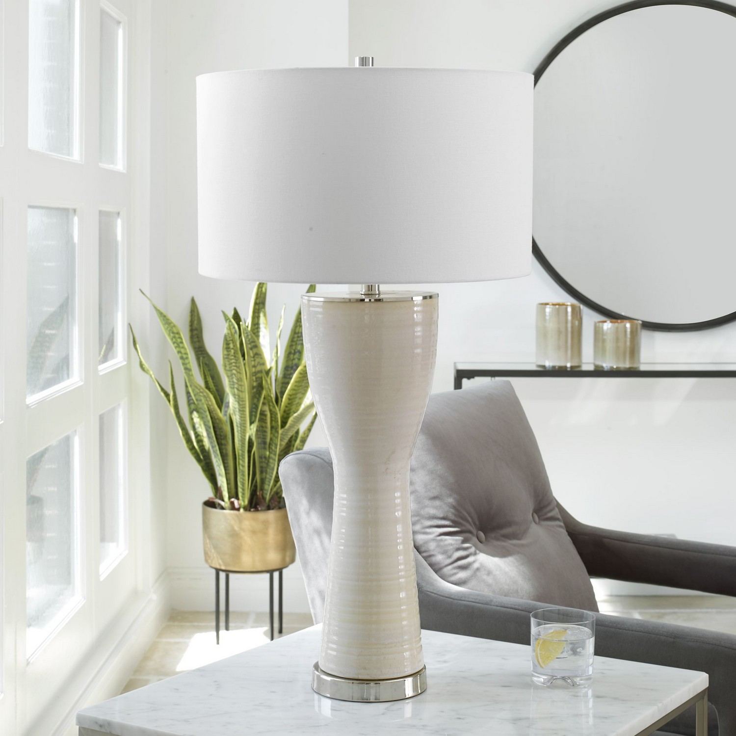 Uttermost Amphora Glaze Table Lamp - Off-White