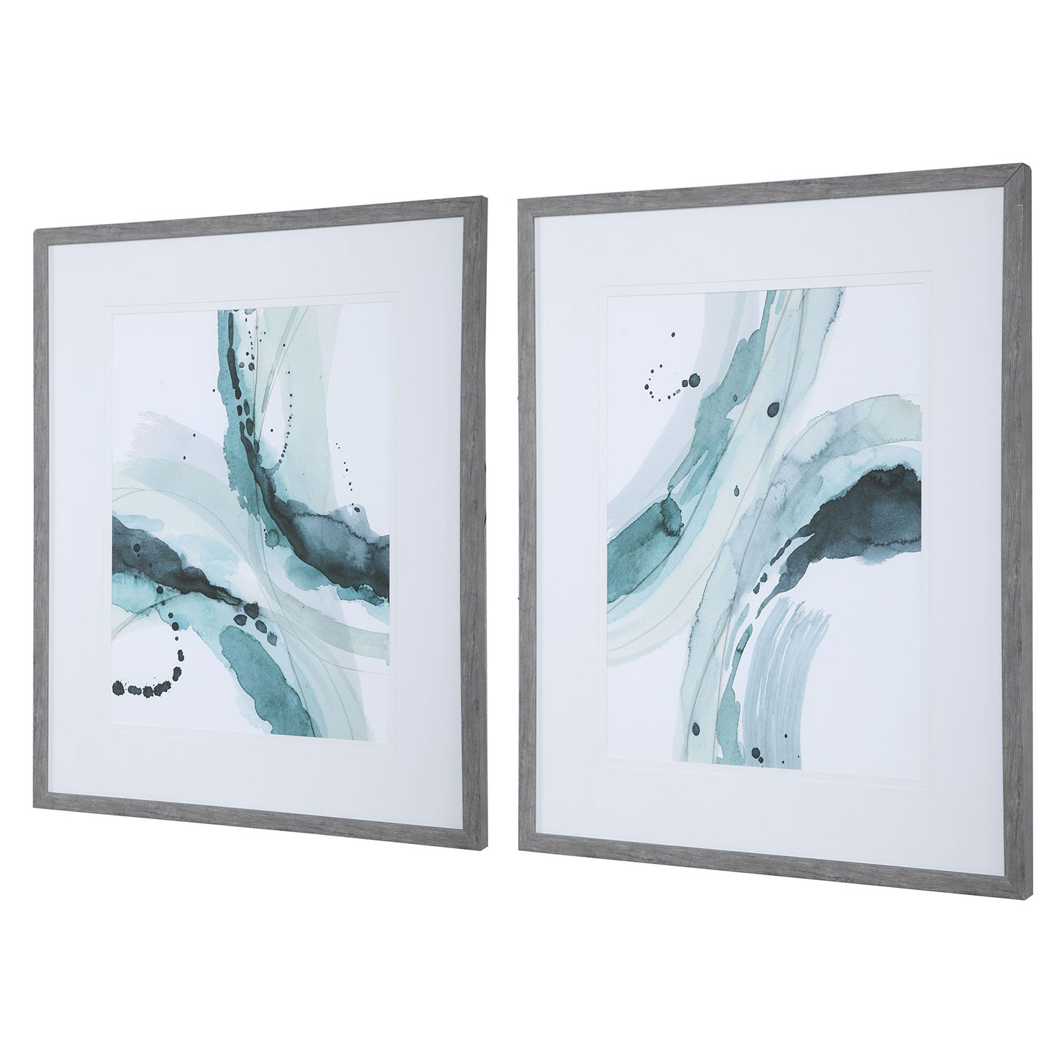 Uttermost Depth Abstract Watercolor Prints - Set of 2