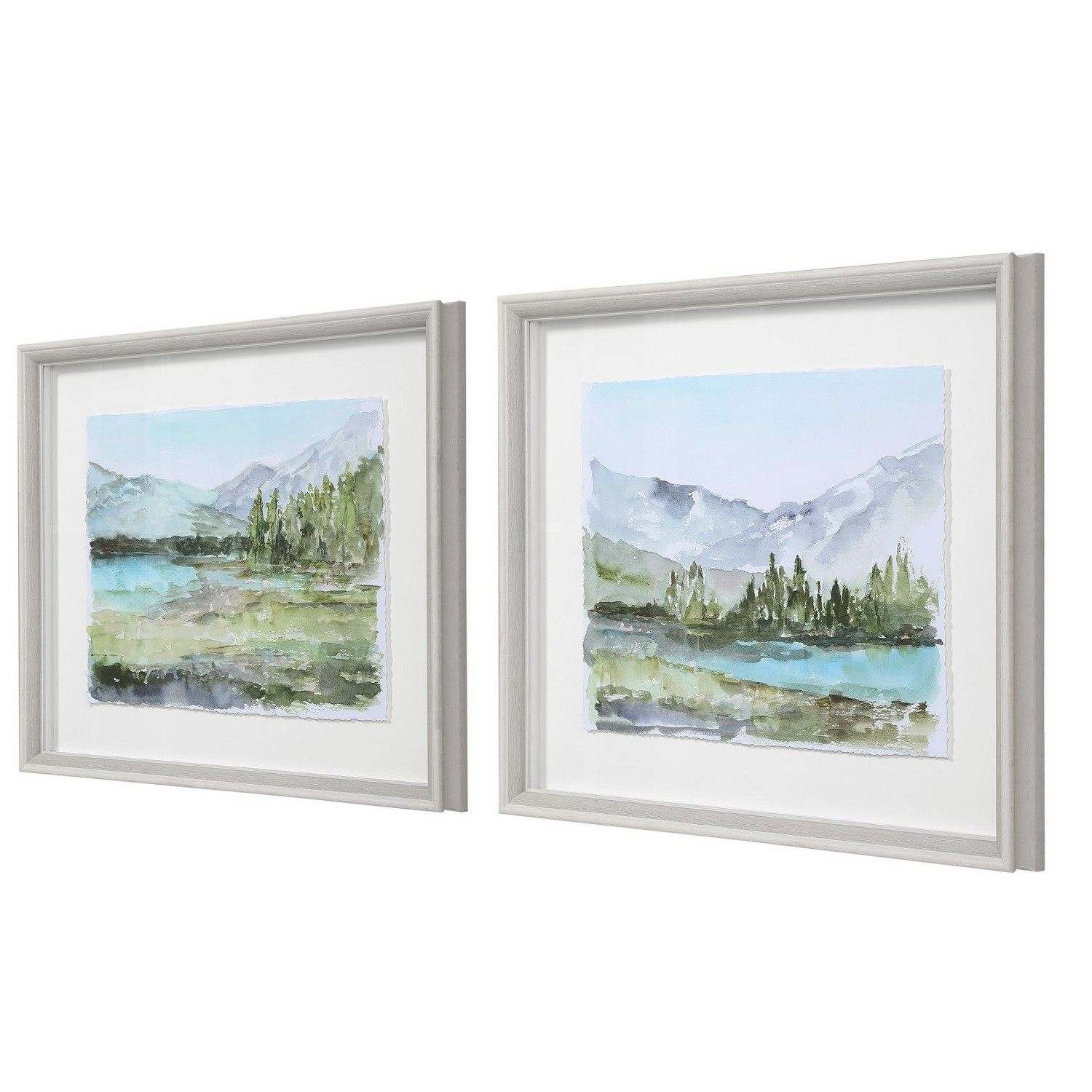 Uttermost Plein Air Reservoir Watercolor Prints - Set of 2