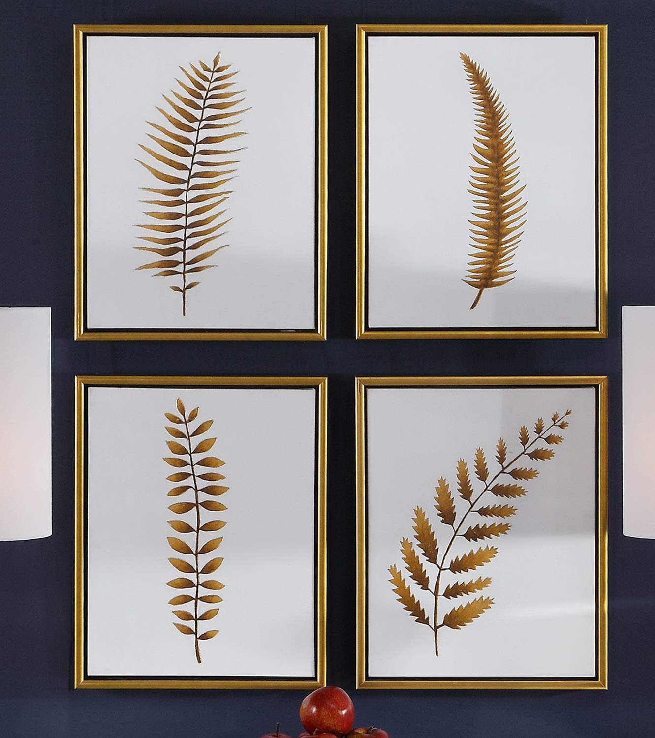 Uttermost Forest Ferns Hand Painted Art - Set of 4
