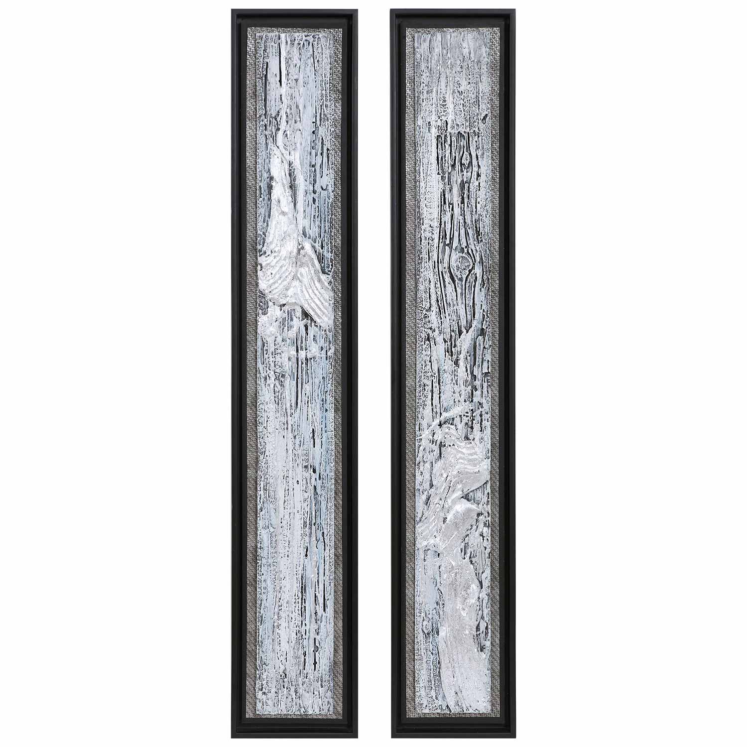 Uttermost Silver Lining Textured Abstract Art - Set of 2