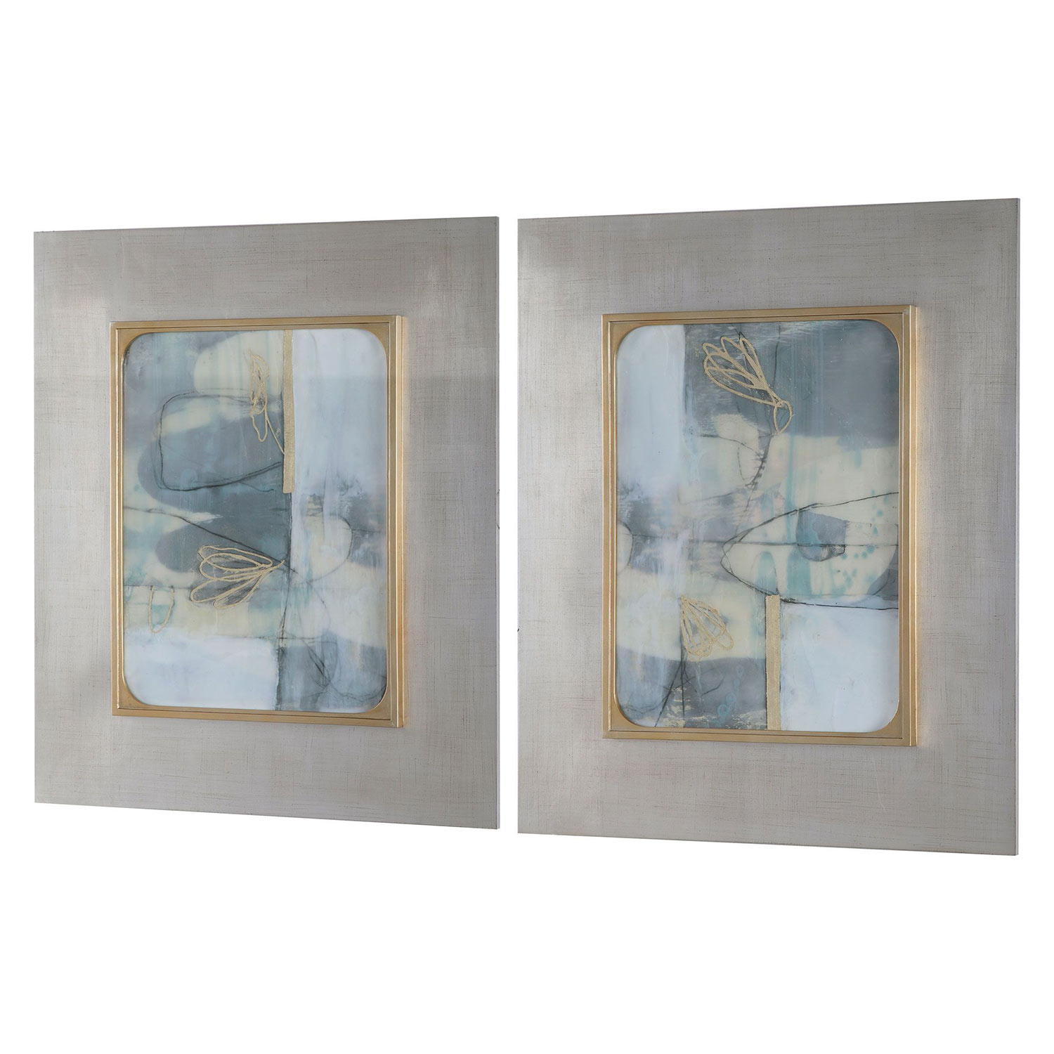 Uttermost Gilded Whimsy Abstract Prints - Set of 2