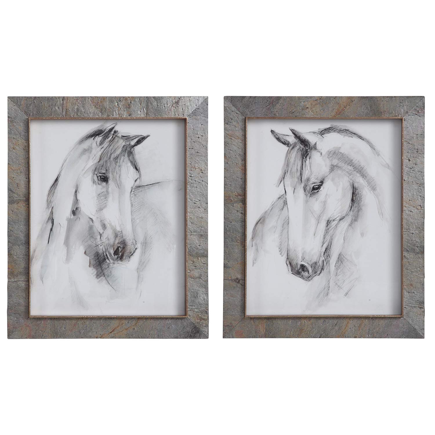 Uttermost Equestrian Watercolor Framed Prints - Set of 2