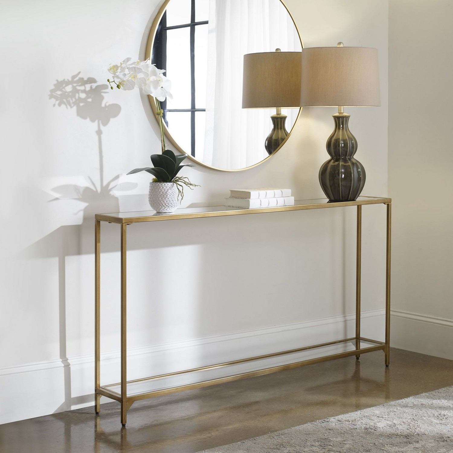 Uttermost W23005 Console Table - Warm Gold