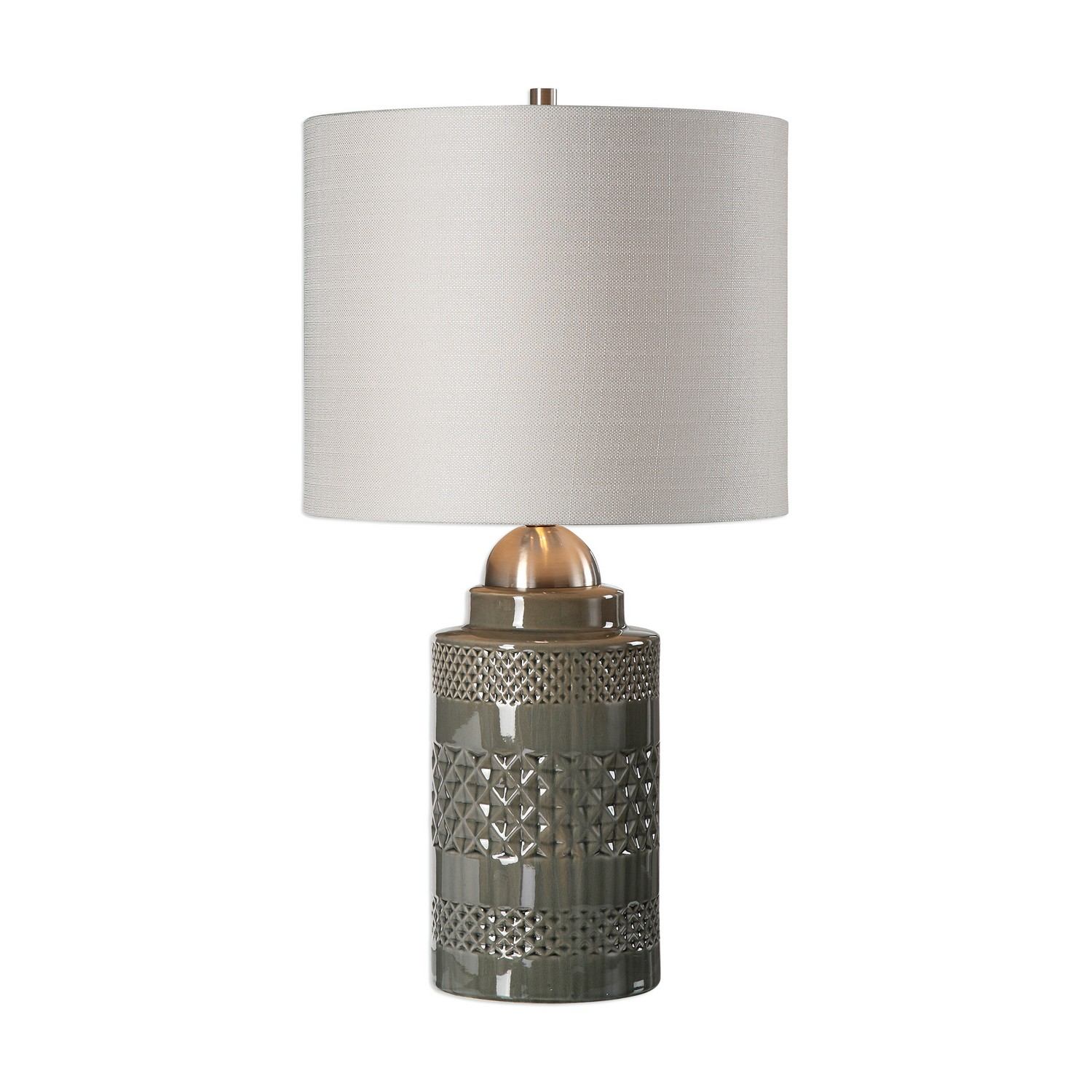 Uttermost W26000-1 Table Lamp - Gray Ceramic