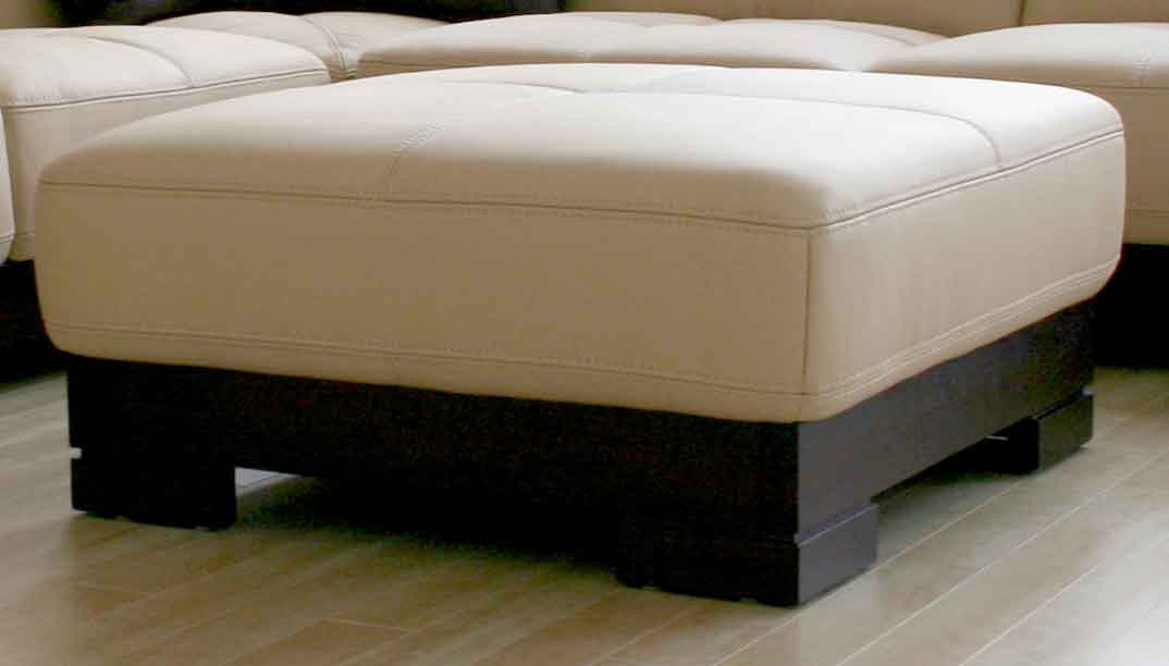 Wholesale Interiors 753 Full Leather Beige Ottoman