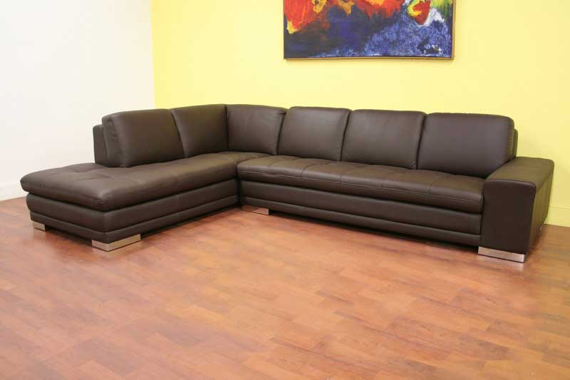 Wholesale Interiors Callidora Leather Sectional Sofa - Reverse