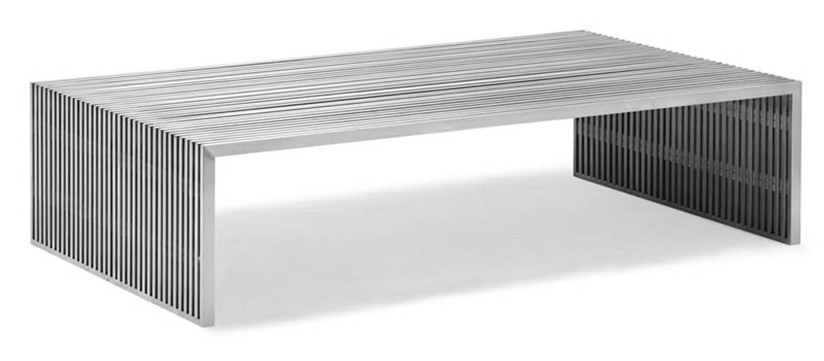 Zuo Modern Novel Long Coffee Table - Stainless Steel
