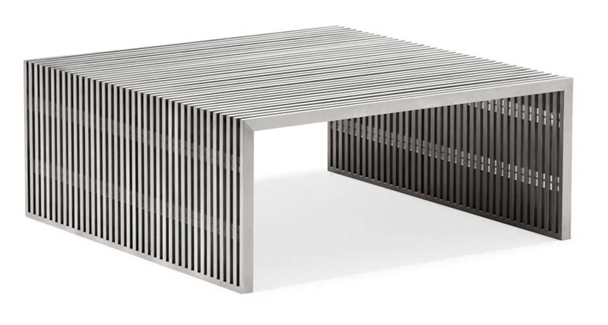 Zuo Modern Novel Square Coffee Table - Stainless Steel