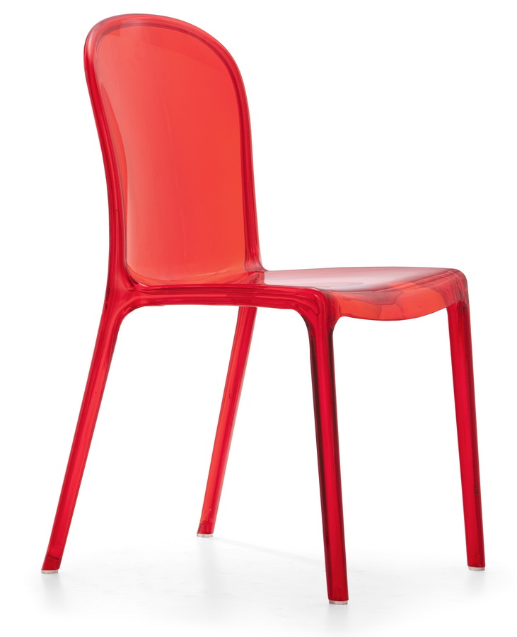 Zuo Modern Gumdrop Chair - Transparent Red