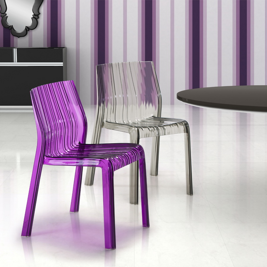 Zuo Modern Ruffle Chair - Transparent Gray ZM-106361 at Homelement.com