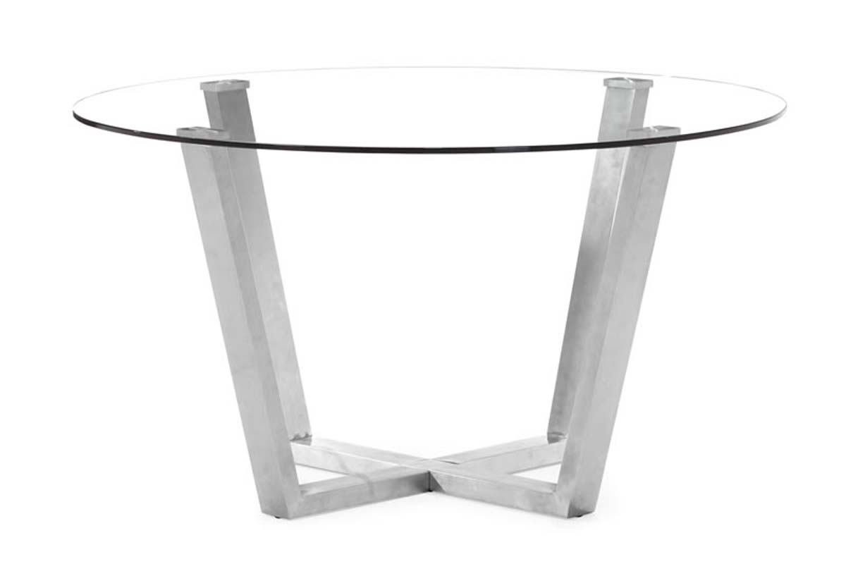Zuo Modern Brush Dining Table - Clear Glass