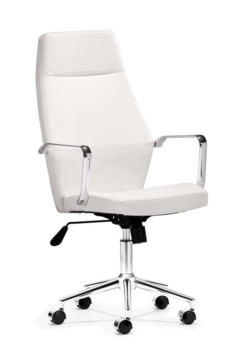 Zuo Modern Holt High Back Office Chair White PU ZM205146 at