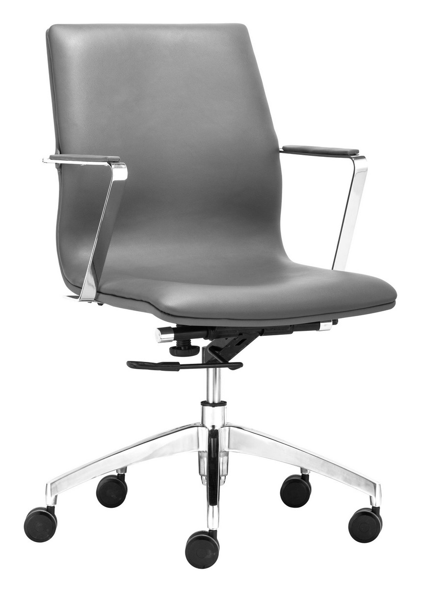 Zuo Modern Herald Low Back Office Chair - Gray