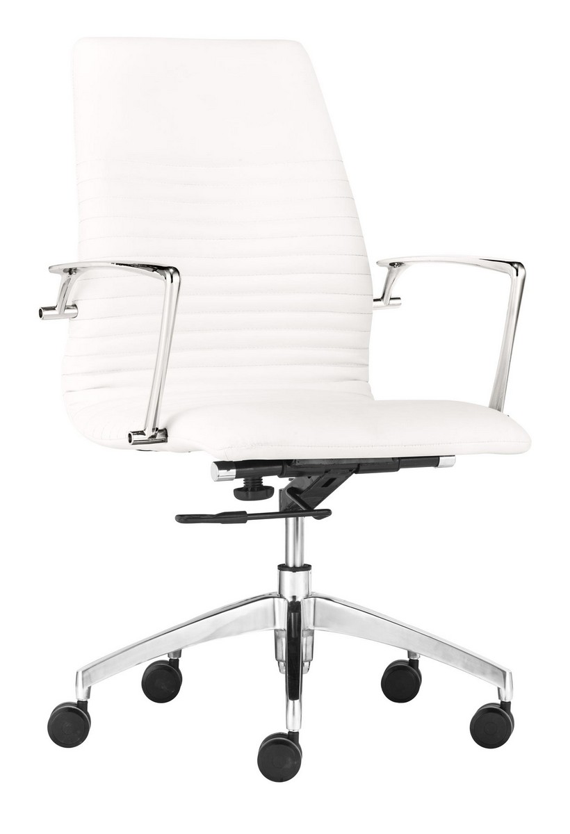 Zuo Modern Lion Low Back Office Chair - White