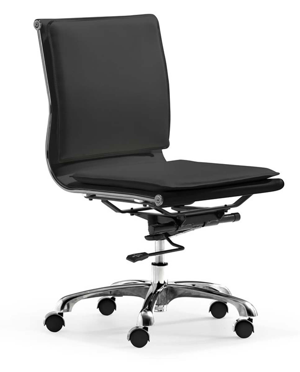 Zuo Modern Lider Plus Armless Office Chair - Black
