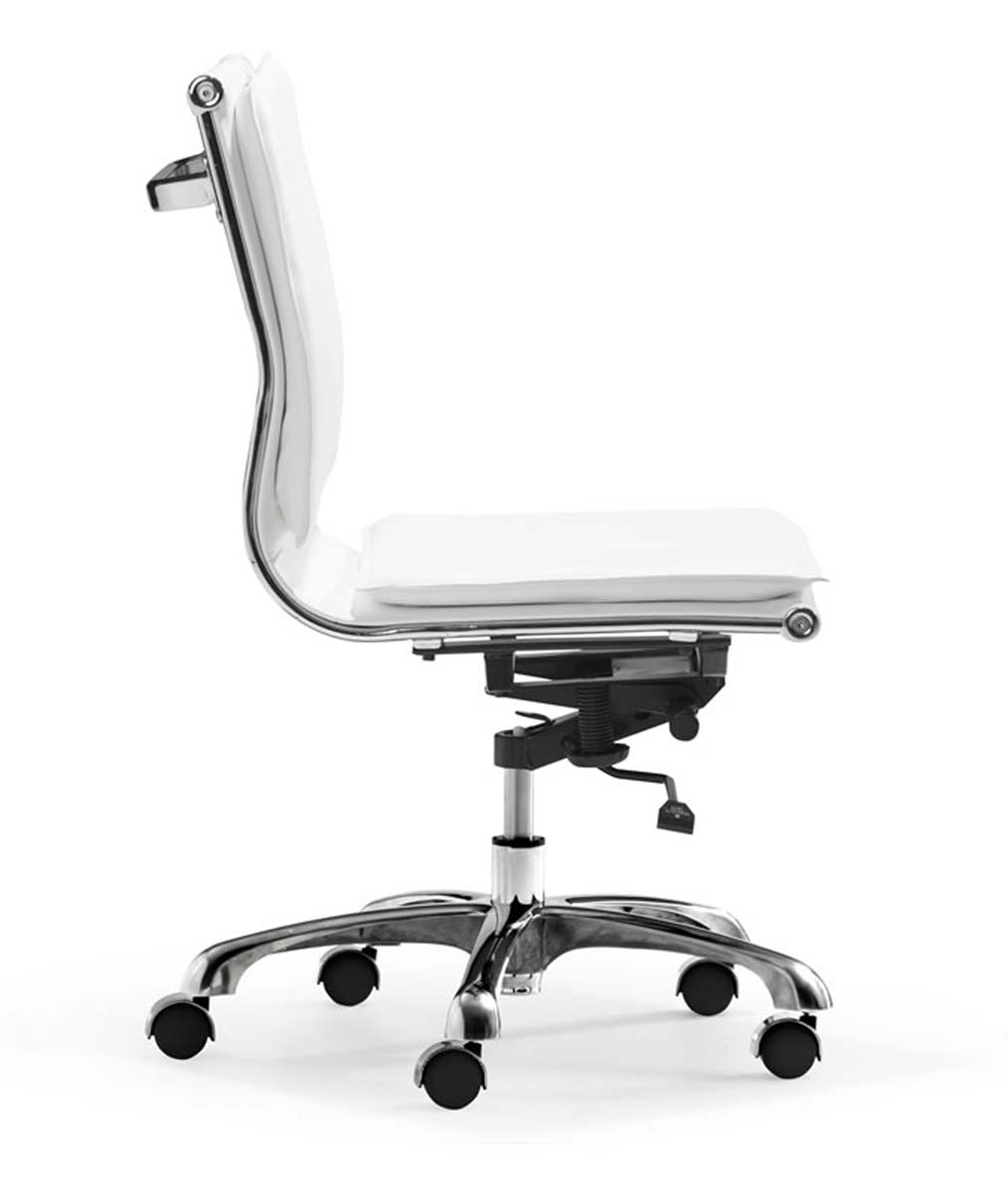 Zuo Modern Lider Plus Armless Office Chair - White