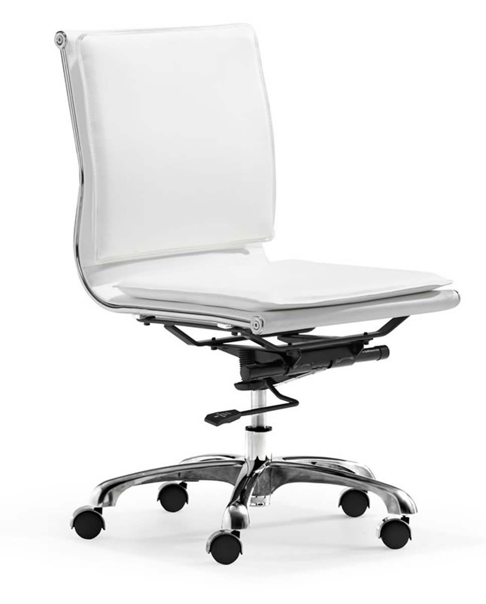 Zuo Modern Lider Plus Armless Office Chair - White