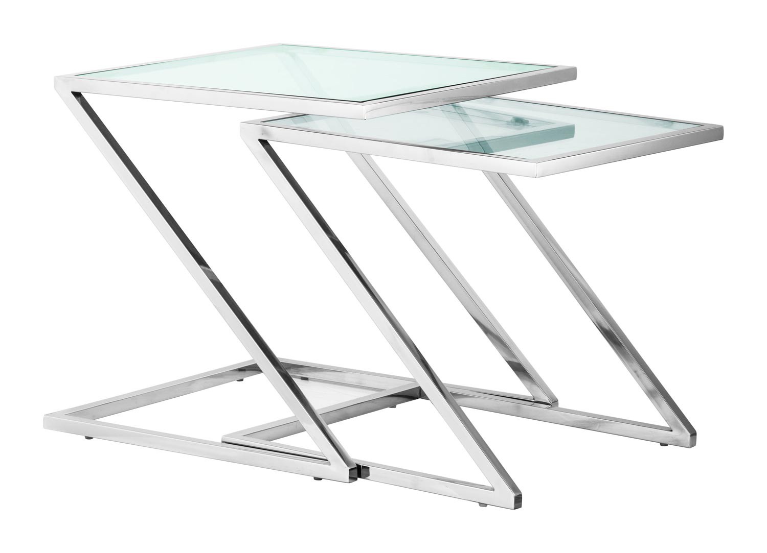 Zuo Modern Jaunt Nesting Side Tables - Chrome