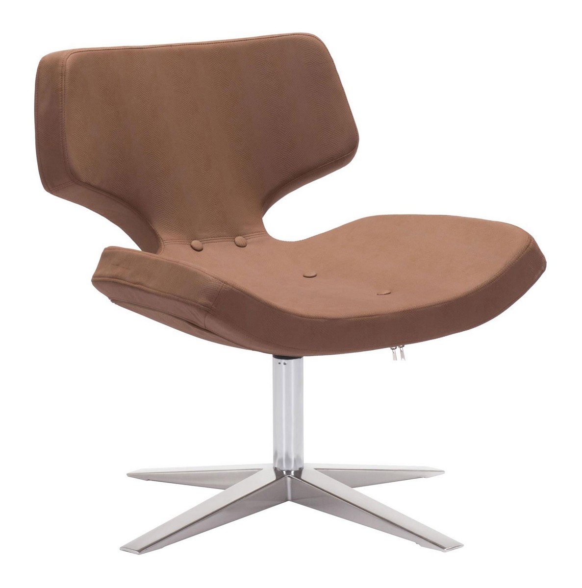 Zuo Modern Charleroi Occasional Chair - Brown Ostrich Pattern