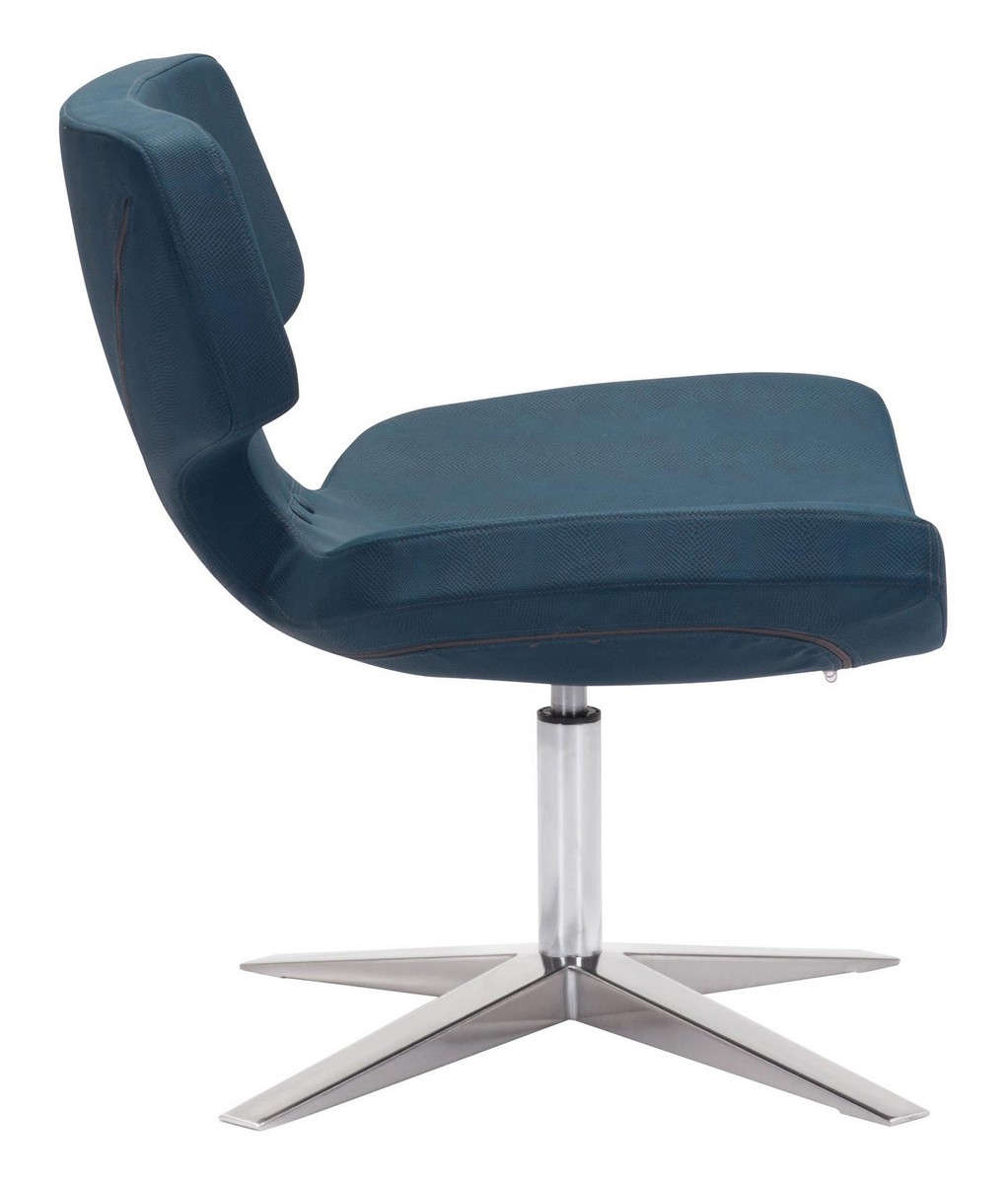 Zuo Modern Charleroi Occasional Chair - Ultramarine Ostrich Pattern