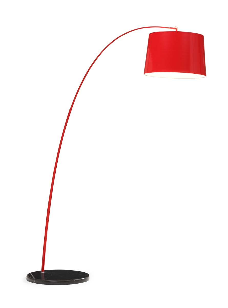 Zuo Modern Twisty Floor Lamp - Red w/ Black Base