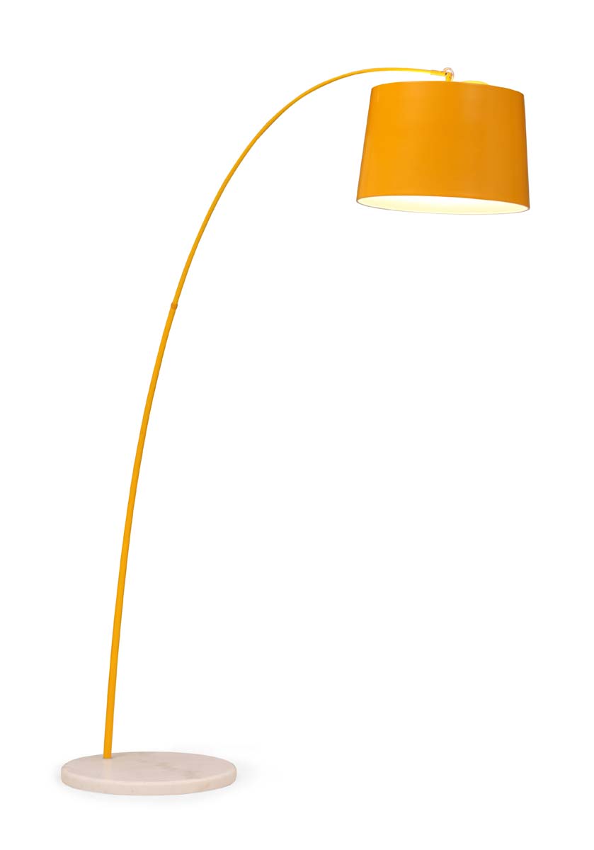 Zuo Modern Twisty Floor Lamp - Yellow w/ White Base