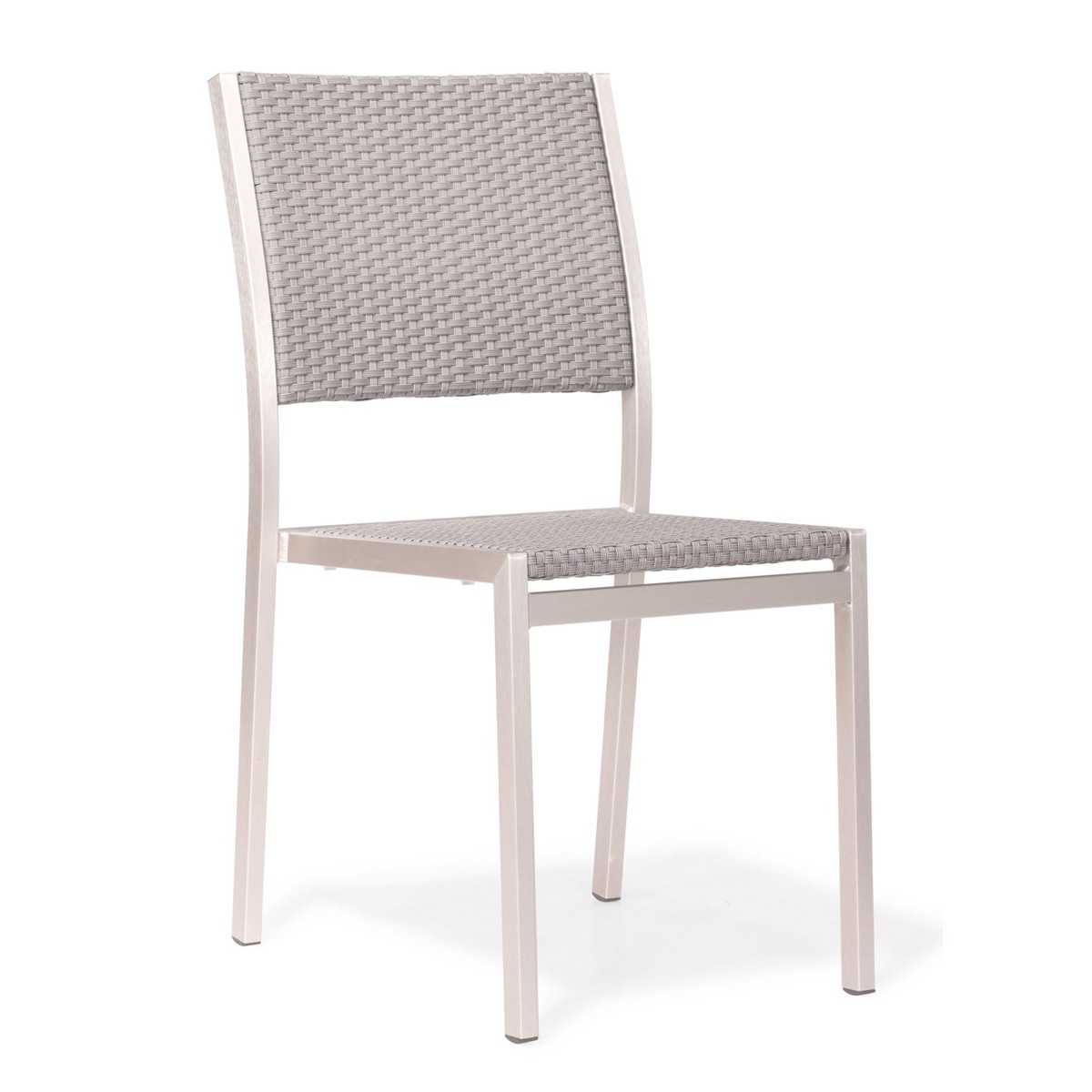 Zuo Modern Metropolitan Dining Armless Chair - Brushed Aluminum