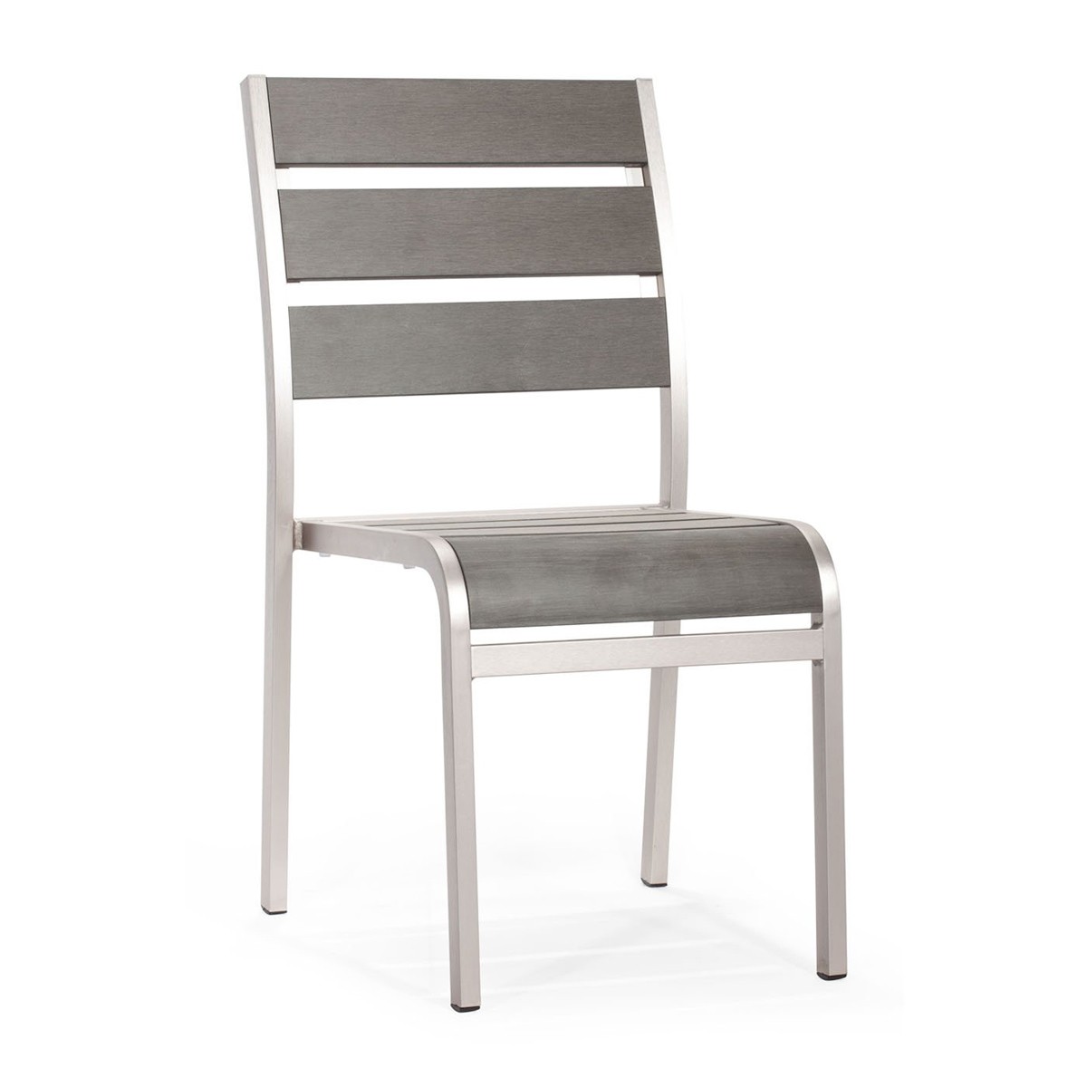 Zuo Modern Township Dining Armless Chair - Brushed Aluminum