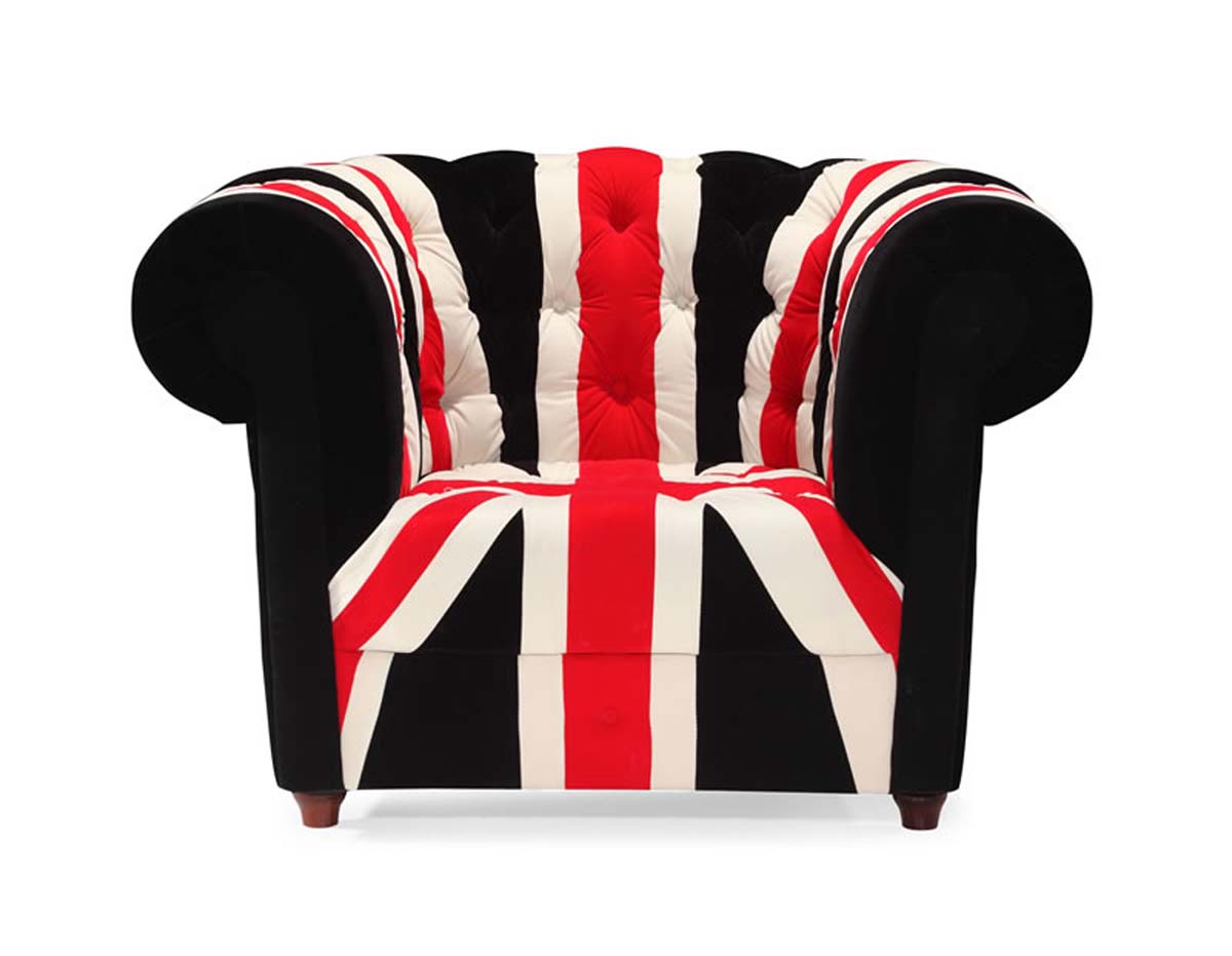 Zuo Modern Union Jack Armchair - Red, White & Black