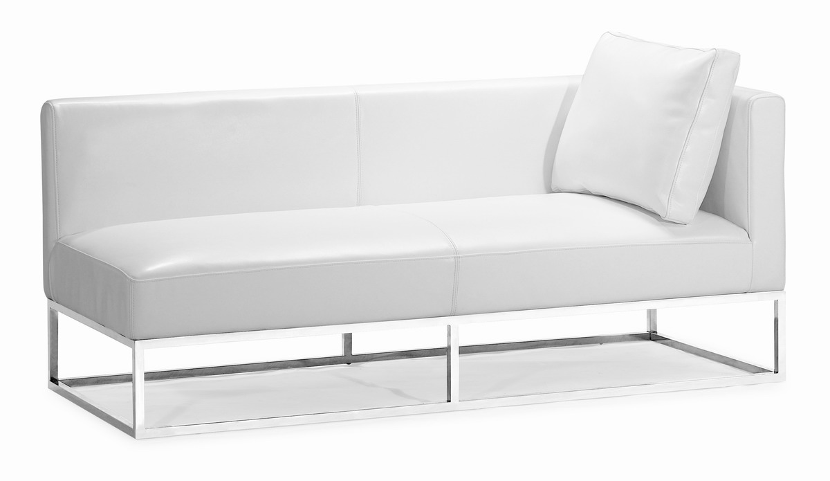 Zuo Modern Atom Bench - White - Right Facing