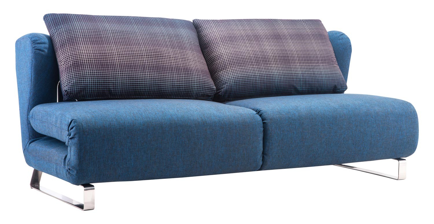 Zuo Modern Conic Sleeper Sofa - Cowboy Blue/Shadow Grid