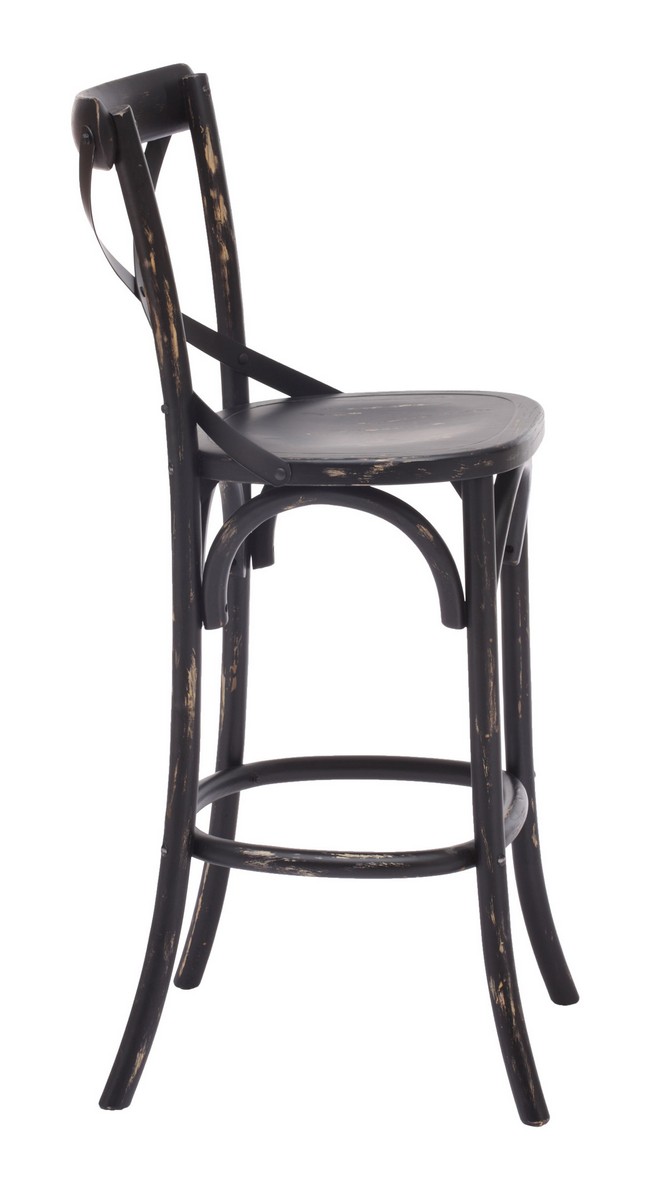 Zuo Modern Union Square Bar Chair - Antique Black