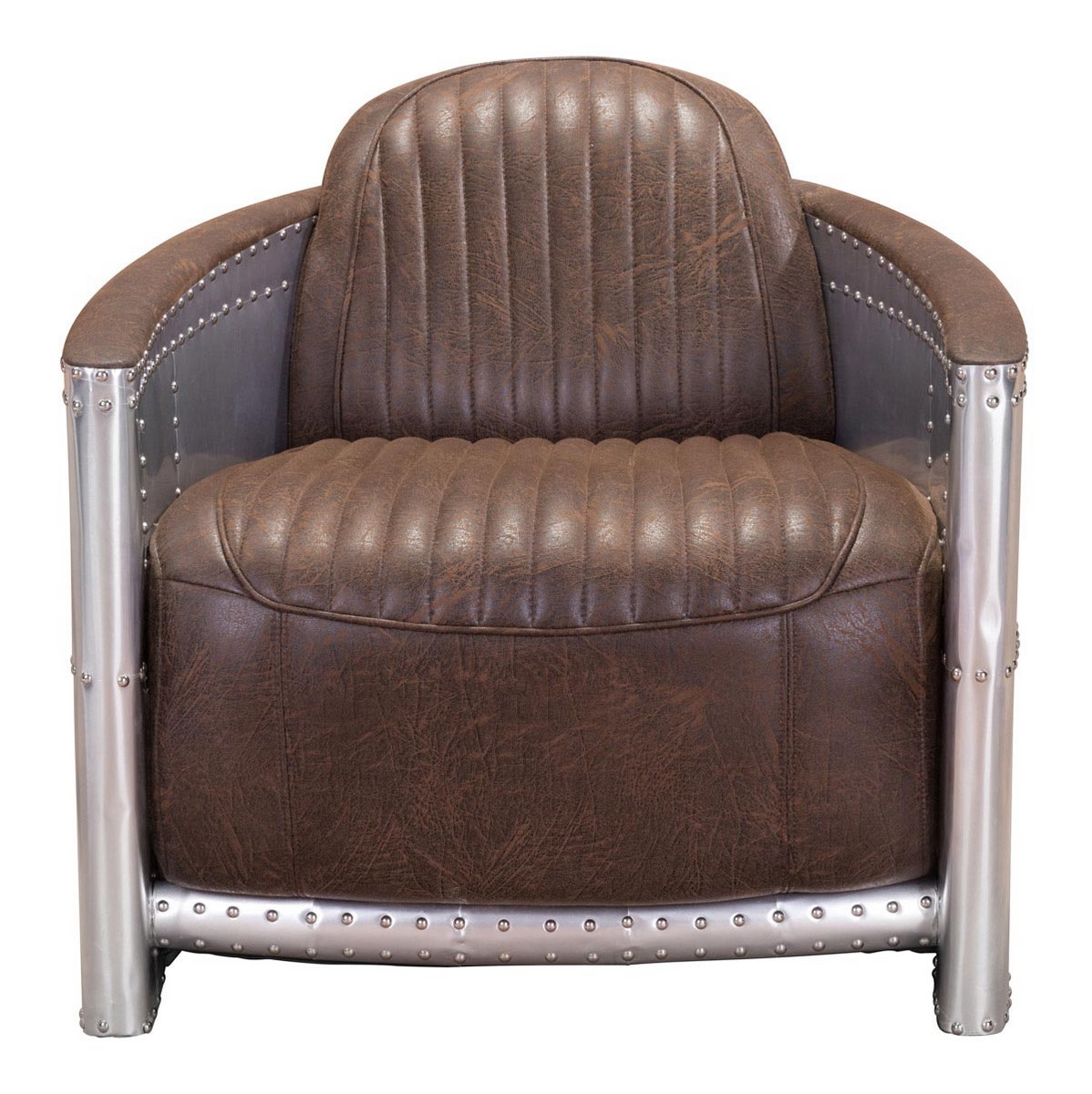 Zuo Modern Fate Occasional Chair - Brown/Aluminum