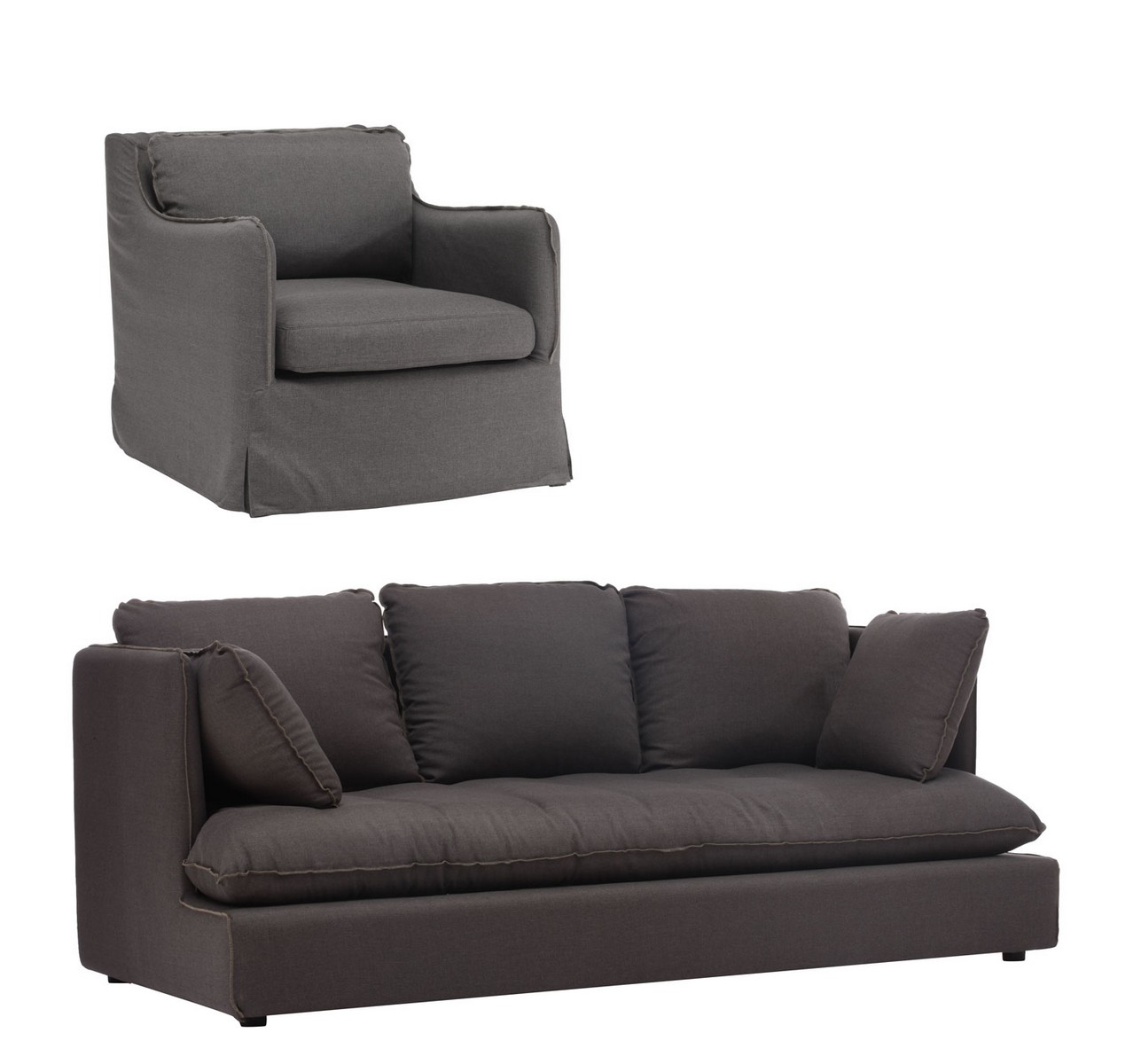 Zuo Modern Pacific Heights Sofa Set - Charcoal Gray