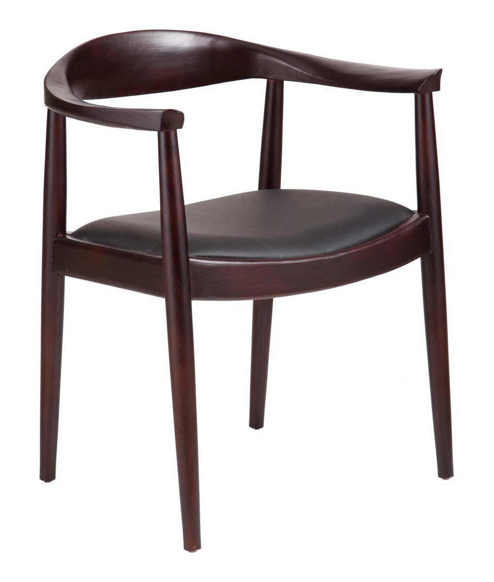Zuo Modern Greenwich Dining Chair - Dark Walnut/Black Cushion