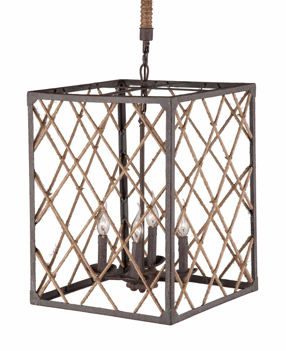 Zuo Modern Shale Ceiling Lamp - Distressed Brown/Natural