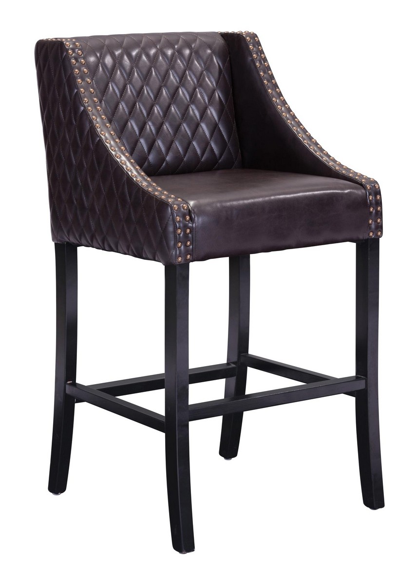 Zuo Modern Santa Ana Bar Chair - Brown