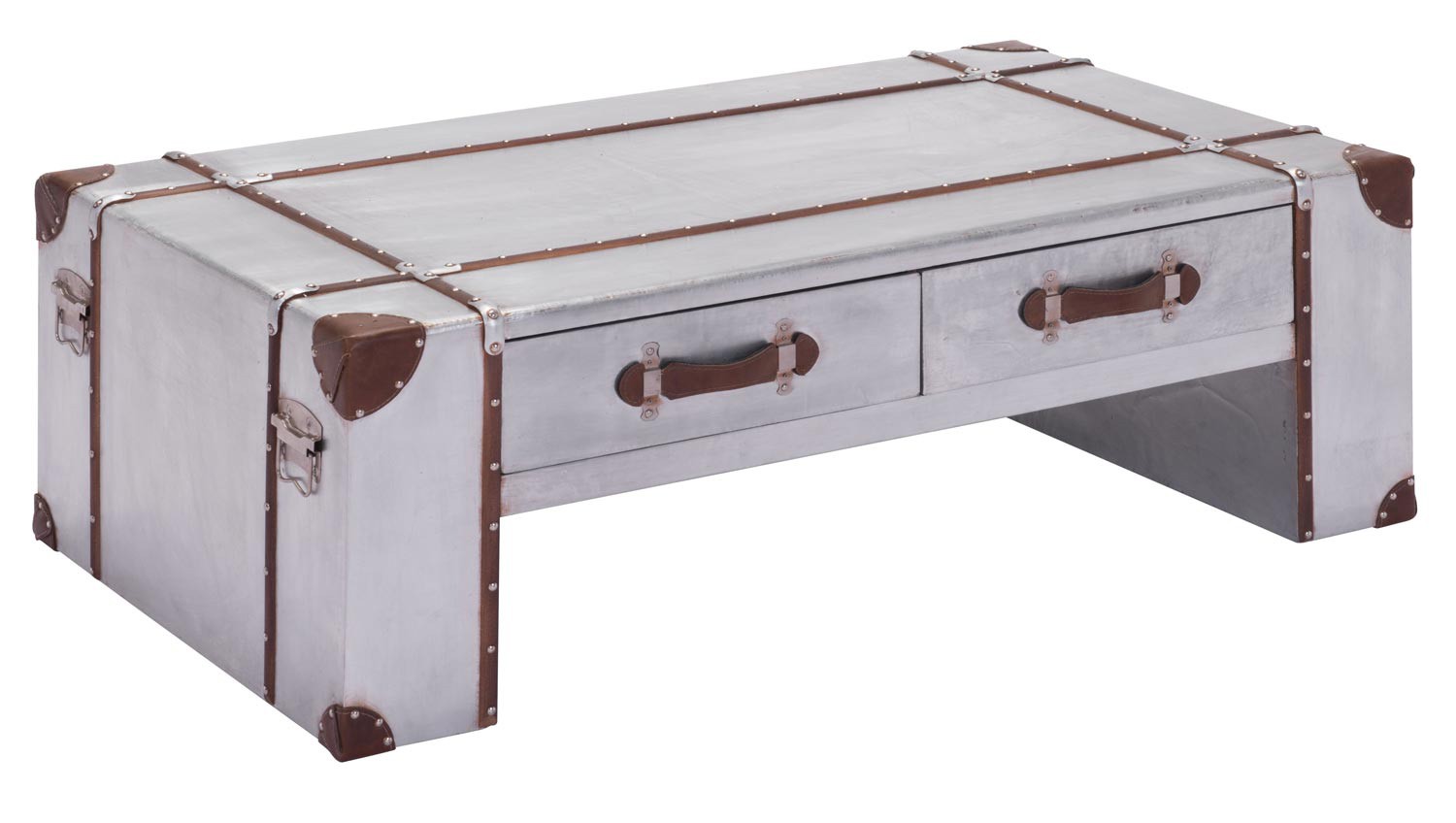 Zuo Modern Kant Narrow Coffee Table - Distressed Aluminum