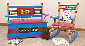 Levels of Discovery Musical Toy Box Bench