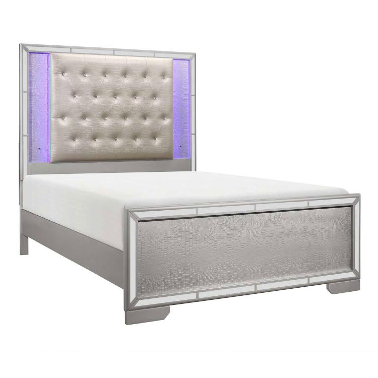Aveline LED Bed - Silver