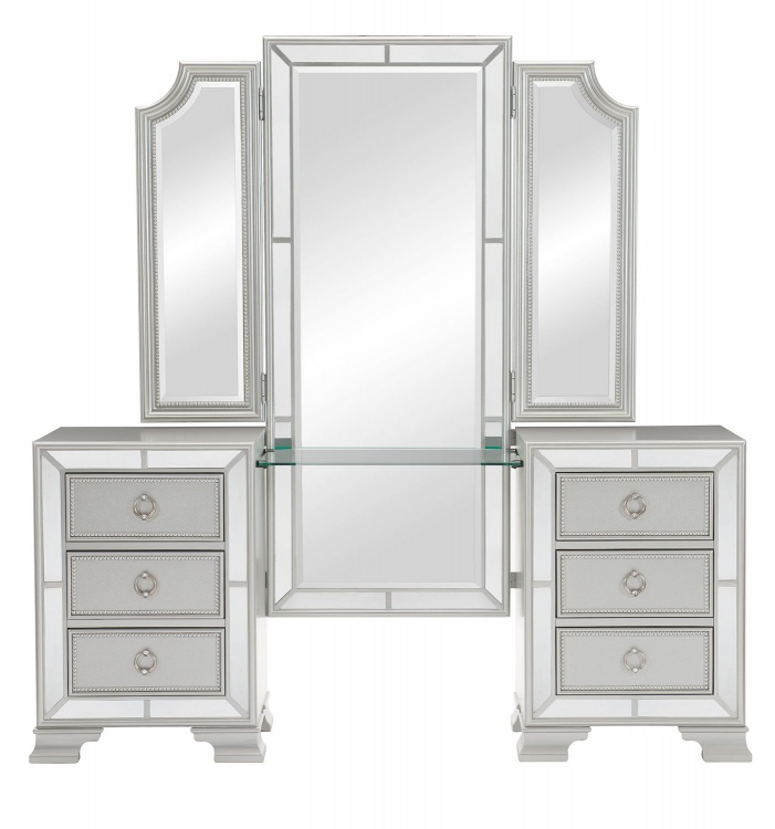Avondale Vanity Dresser with Mirror - Silver