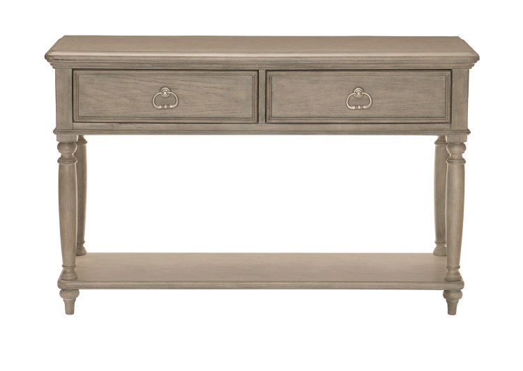Grayling Down Sofa Table with Two Functional Drawers - Driftwood Gray