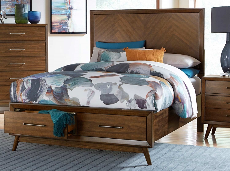 Raku Platform Bed - Warm Walnut