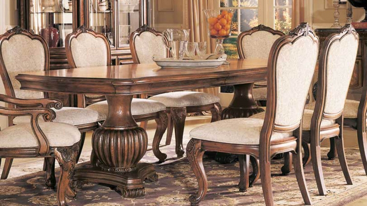 Grand Revival Dark Double Pedestal Table