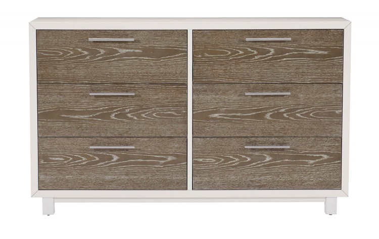 Renly Dresser - Natural Finish of Oak Veneer with White Framing